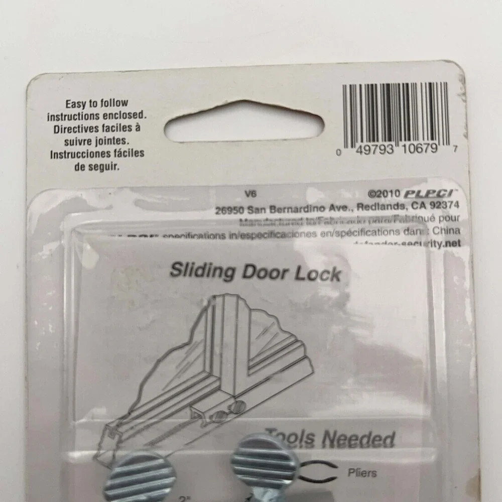 Defender Security U10679 Patio Sliding Door Lock Aluminum Construction BRAND NEW